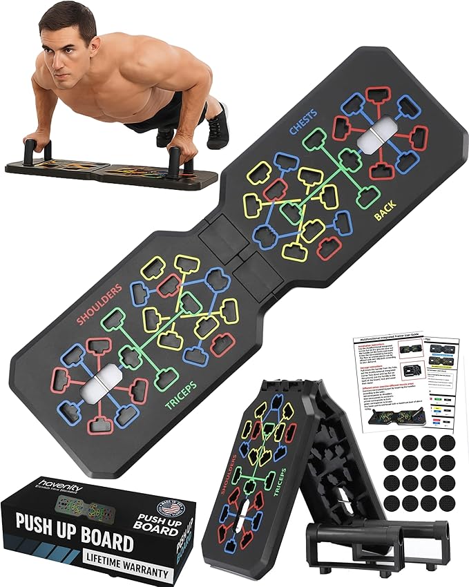 Push Up Board Fitness, Foldable 20 in 1 Push Up Bar at Home Gym, Multi-Functional Pushup Stands for