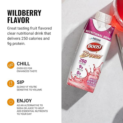 BOOST Breeze Clear Nutritional Drink - 250 Calories - 19 Vitamins & Minerals - 9 g Protein