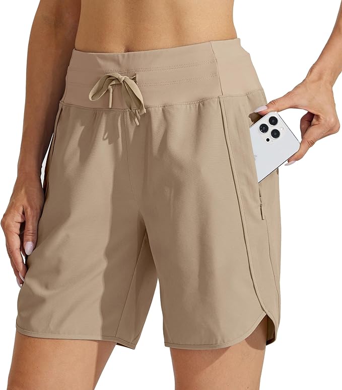 Willit Women's 7" Athletic Running Shorts Long Workout Hiking Shorts Quick Dry High Waisted Active
