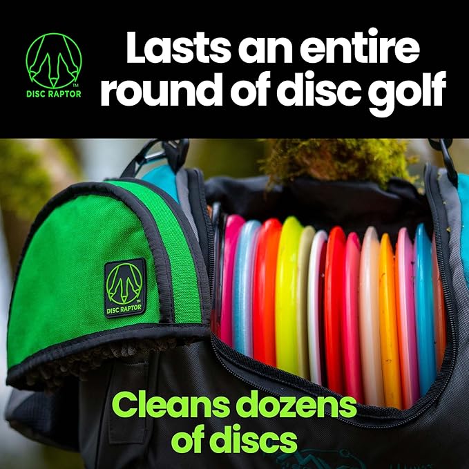 The Original Disc Golf Cleaning Tool with Microfiber & Turf | Flying Disc Golf Towel Accessories &