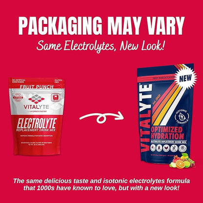 Vitalyte Electrolyte Powder Drink Mix, Isotonic Electrolyte Hydration Mix, Case Pack (6 Pack, Fruit