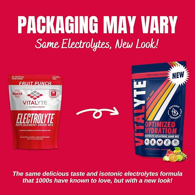 Vitalyte Electrolyte Powder Drink Mix, Isotonic Electrolyte Hydration Mix, Bulk Case Pack (12 Pack