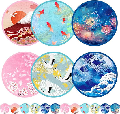 Mototo Foldable Flying Disc Fans, 36PCS Japanese Foldable Disc Fan 8 Inch Pop up Round Collapsible