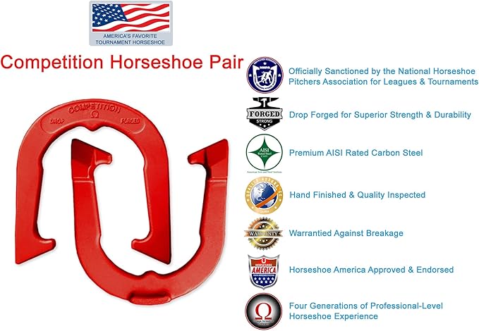 Competition Tournament Pitching Horseshoes - NHPA Sanctioned for Tournament & League Play - Drop