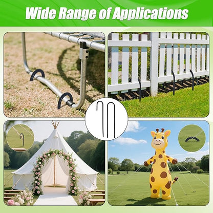 Anothera 16 Pack Heavy Duty Trampoline Stakes, 12 Inches Trampoline Anchors High Wind, Heavy Duty U