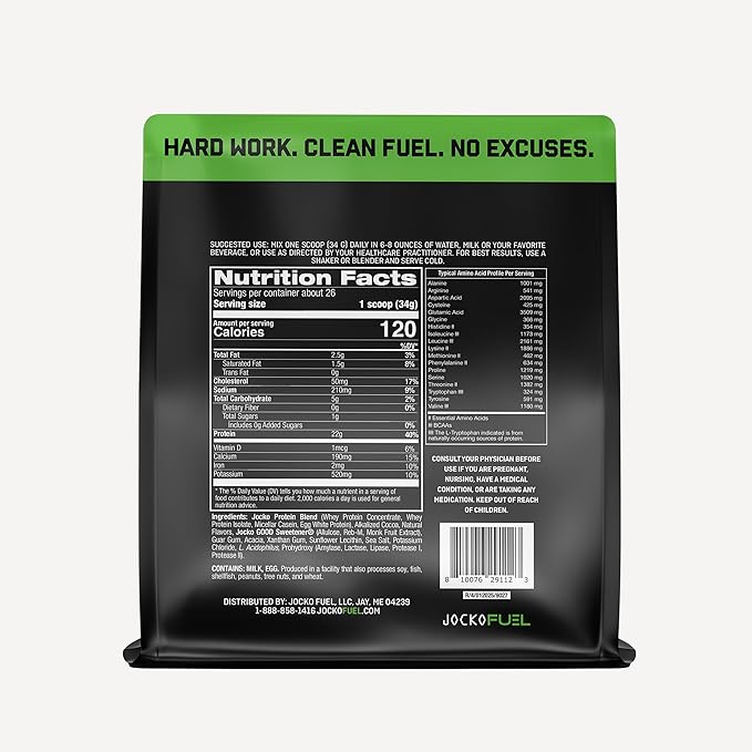 Jocko Fuel Mölk Whey Protein Powder 22g Low Sugar Monk Fruit Blend - Muscle Recovery & Growth