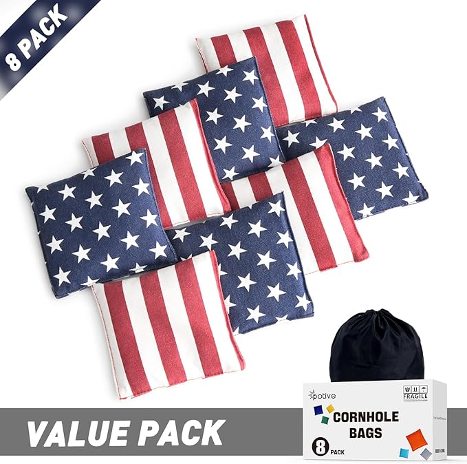 Cornhole Bags Set of 8 Regulation Corn Hole Bean Bags for Cornhole Game, Professional Weather