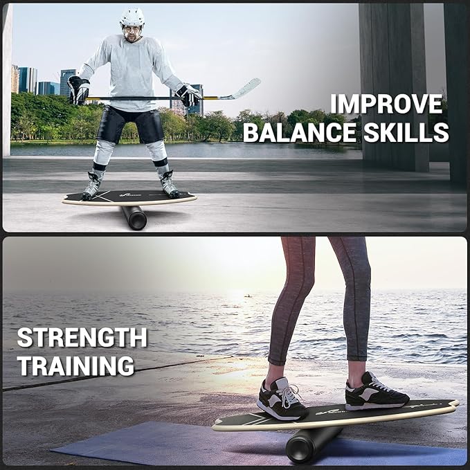 Sportneer Balance Board - 7 Modes Wobble Board with Adjustable Stoppers - Exercise Balancing