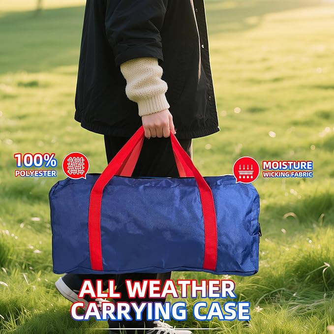 Portable PVC Framed Cornhole Game Set with 2 Collapsible Cornhole Boards, 8 Bean Bags and Carrying