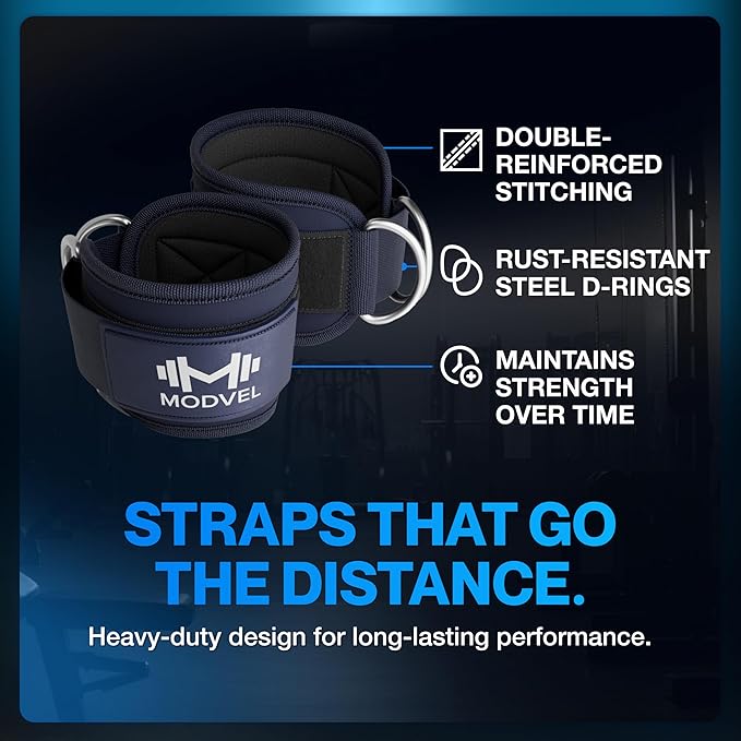 Modvel Gym Ankle Strap for Cable Machines ??Glute & Leg Kickback Ankle Straps for Gym Workouts