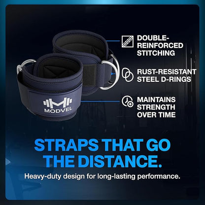 Modvel Gym Ankle Strap for Cable Machines ??Glute & Leg Kickback Ankle Straps for Gym Workouts