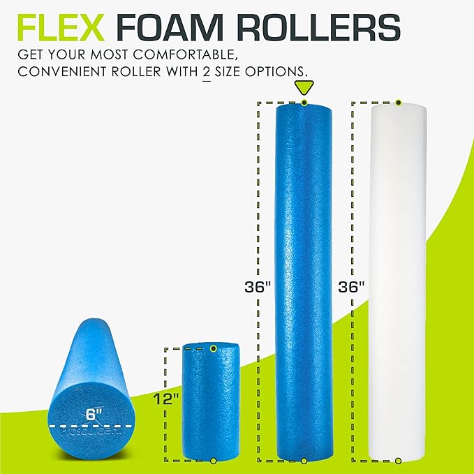 ProsourceFit Flex Foam Rollers for Muscle Massage, Physical Therapy, Core & Balance Exercises