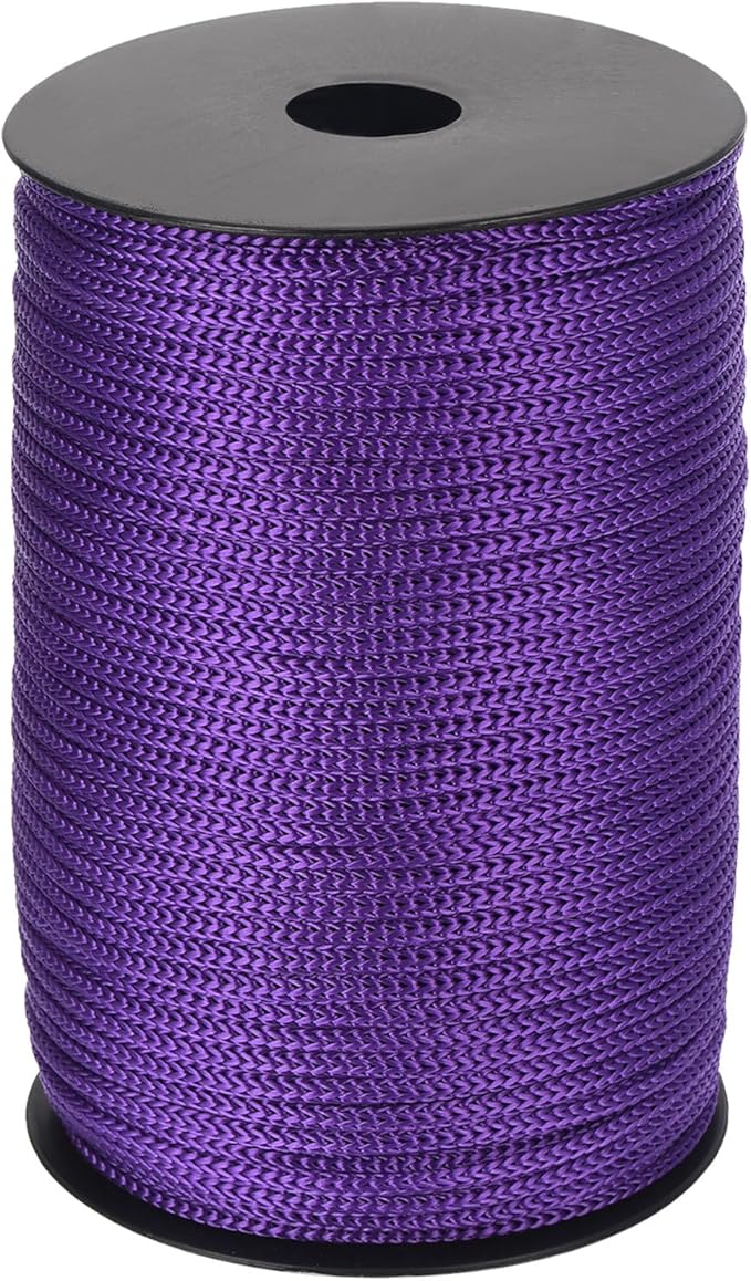 MECCANIXITY 5/32 Inch Polypropylene Rope Braided Ropes, 328ft Camping Rope Hollow Utility Cord for