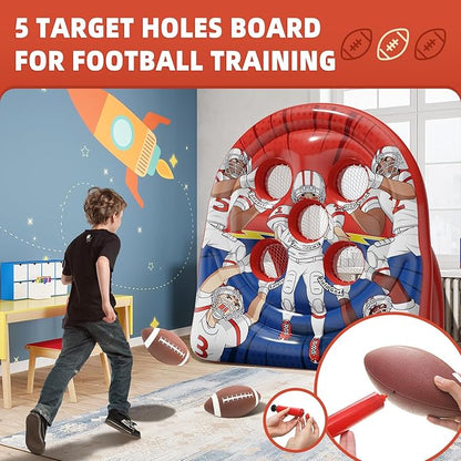 6Ft Football Target Toss Game - Inflatable Football Throwing Target Toy for Kids - Carnival Party
