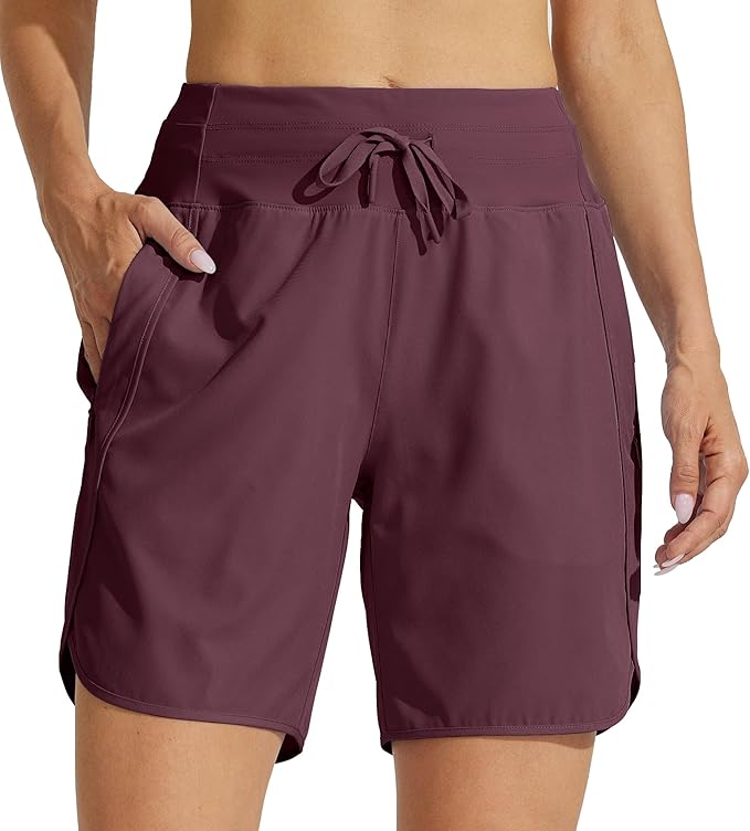 Willit Women's 7" Athletic Running Shorts Long Workout Hiking Shorts Quick Dry High Waisted Active