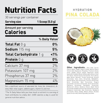 Kaged Electrolyte Hydration Powder | Hydracharge Pina Colada | Sports Drink for Men and Women |