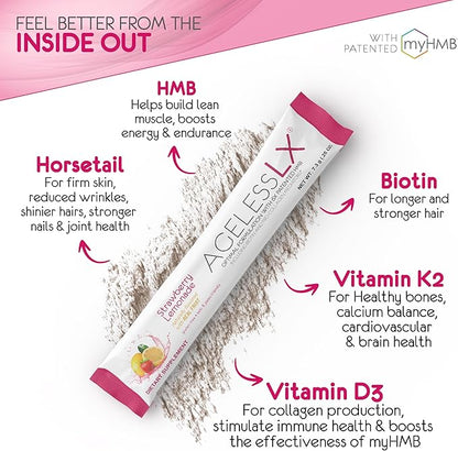 Powder Supplement for Women - with HMB Collagen Enhancer Plus Vitamin D3 with K2, Horsetail and