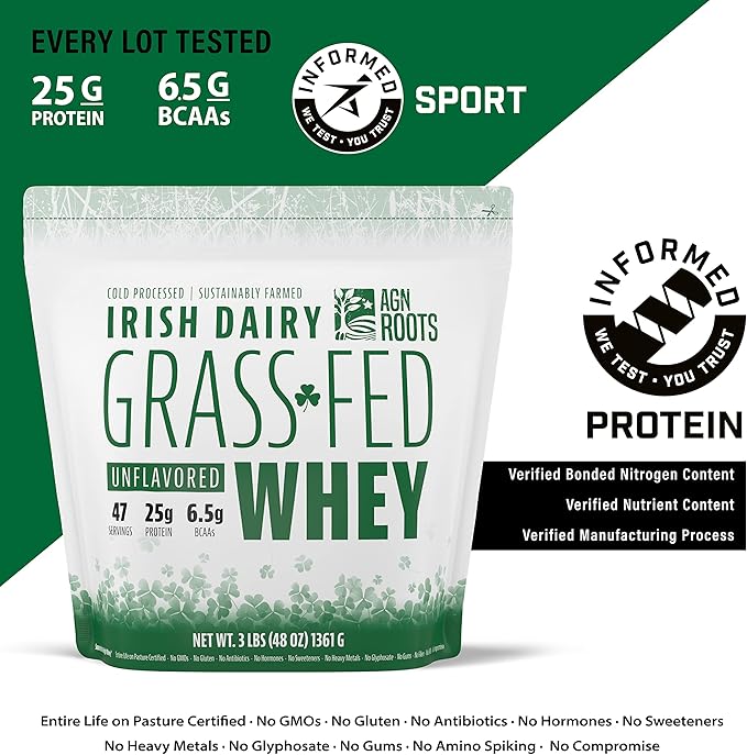 Grass Fed Whey Protein Powder Isolate - Unflavored - Unsweetened - Certified Entire Life On Pasture