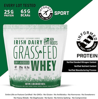 Grass Fed Whey Protein Powder Isolate - Unflavored - Unsweetened - Certified Entire Life On Pasture