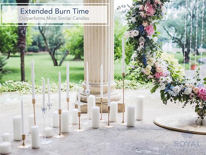 Royal Imports Pillar Candles White Unscented Premium Wax, 30 Hours Burning for Wedding, Spa, Party