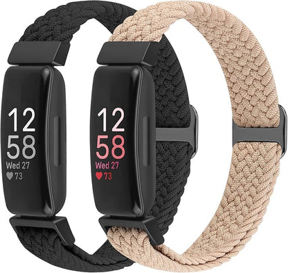 Elastic Braided Watch Band Compatible with Fitbit Inspire 3/Inspire 2/Inspire/Inspire HR/Fitbit ace