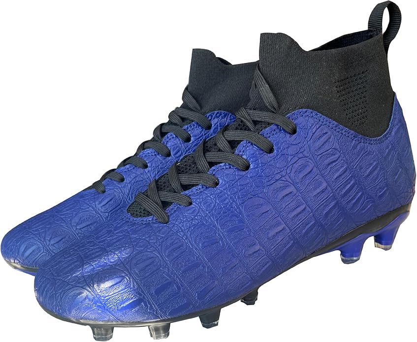 Soccer Cleats High-Top Outdoor Non-Slip Football Shoes Protection Lightweight for Firm Ground