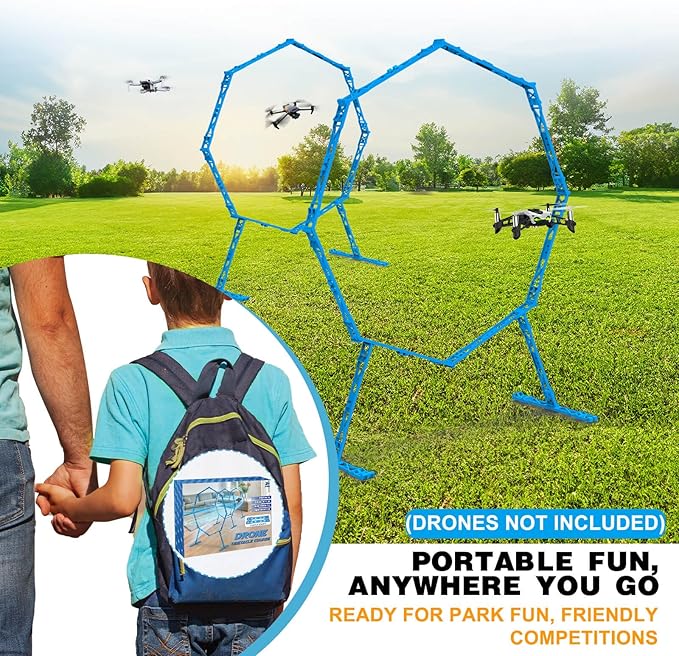 Drone Obstacle Course, Includes 2 Pack Easy to Build Obstacle Hoop, FPV Racing Drone Loop Gate