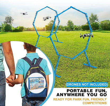 Drone Obstacle Course, Includes 2 Pack Easy to Build Obstacle Hoop, FPV Racing Drone Loop Gate