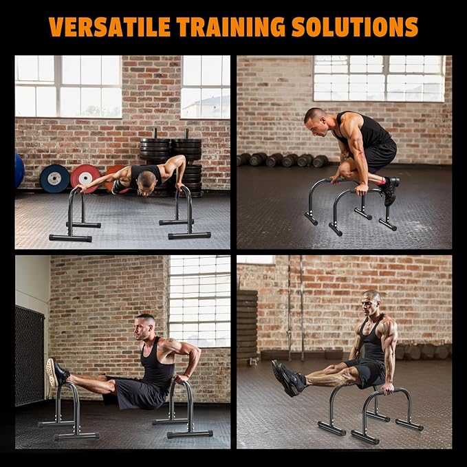 AmazeFan Parallettes Bars, High Steel Push Up Bar Strength Training For Handstands, Calisthenics