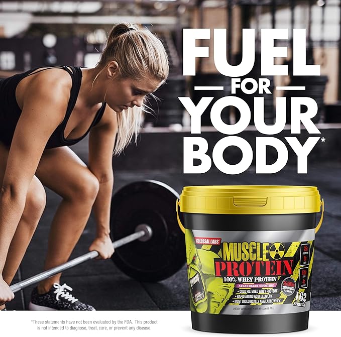 Muscle Protein Whey Powder [12 lbs/Pack of 1]??Cold Filtered, 25g Pure Protein, 6.6g BCAAs