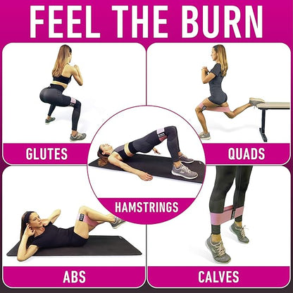 Resistance Bands for Working Out with Workout Bands Guide. 4 Booty Bands for Women Men Fabric