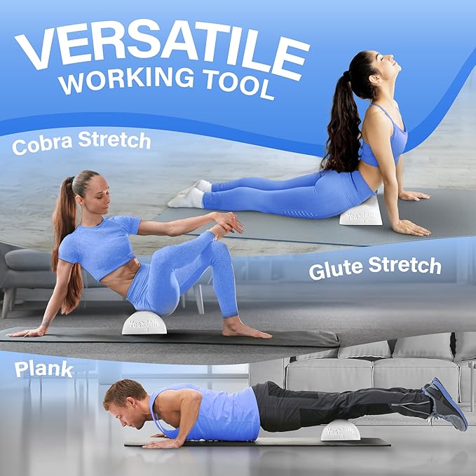 Yes4All Medium Firm Half Foam Rollers for Post-Workout Relaxation, 12/18/24/36 inch PE Foam Roll