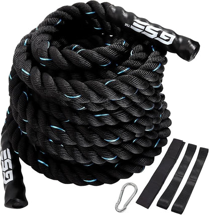 GSE Games & Sports Expert Gym Battle Rope, Heavy-Duty Workout Ropes for Indoor & Outdoor Workout