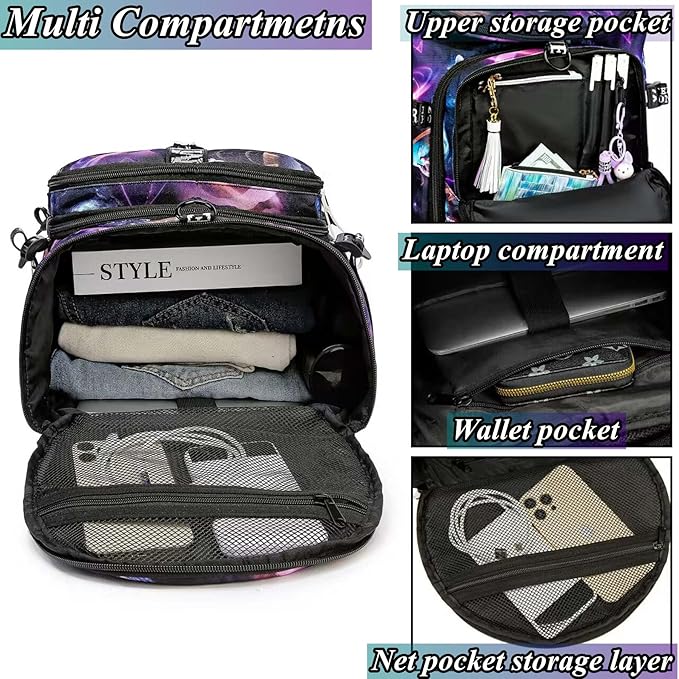 Gym Duffle Bag Backpack with Shoe Compartment,4 ways Travel Backpack for Women and