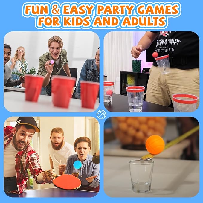 punkdog 30 PingPong Balls for Pop and Catch Ball Game - Outdoor Indoor Game Activities for Boys &