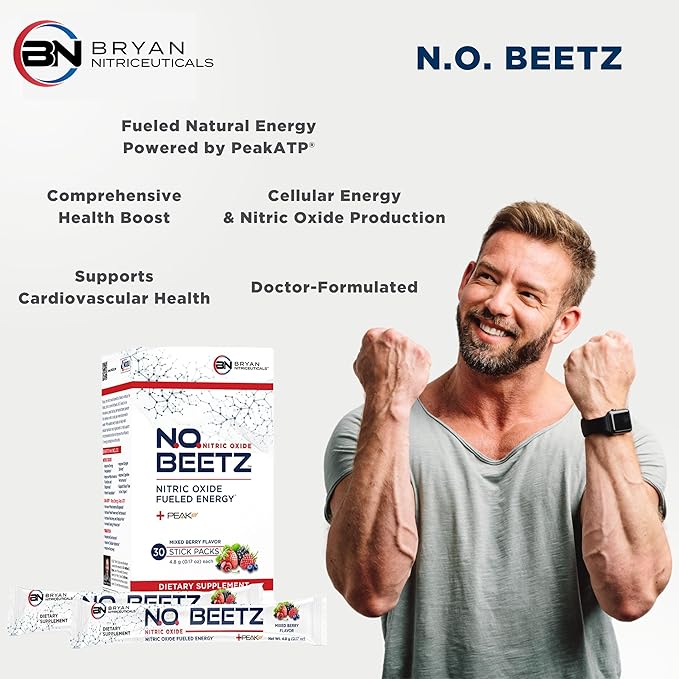 N.O. Beetz Nitric Oxide Fueled Energy Boost Supplement, Hydration & Cellular Energy Production