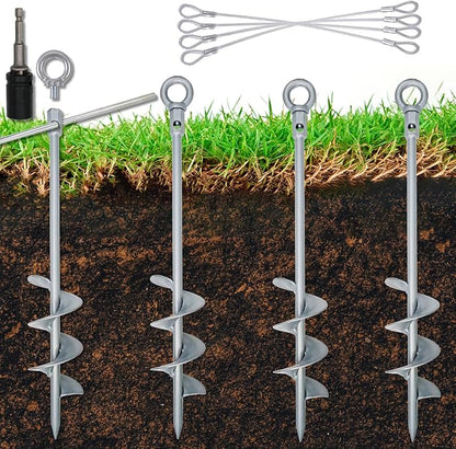 18 inch Ground Anchor Heavy Duty Earth Anchors Set Screw in for Mobile Home, Swing, Tent Trampoline