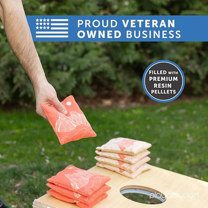 Professional Cornhole Bags - Set of 8 Regulation All Weather Double Sided - Sticky Side/Slick Side