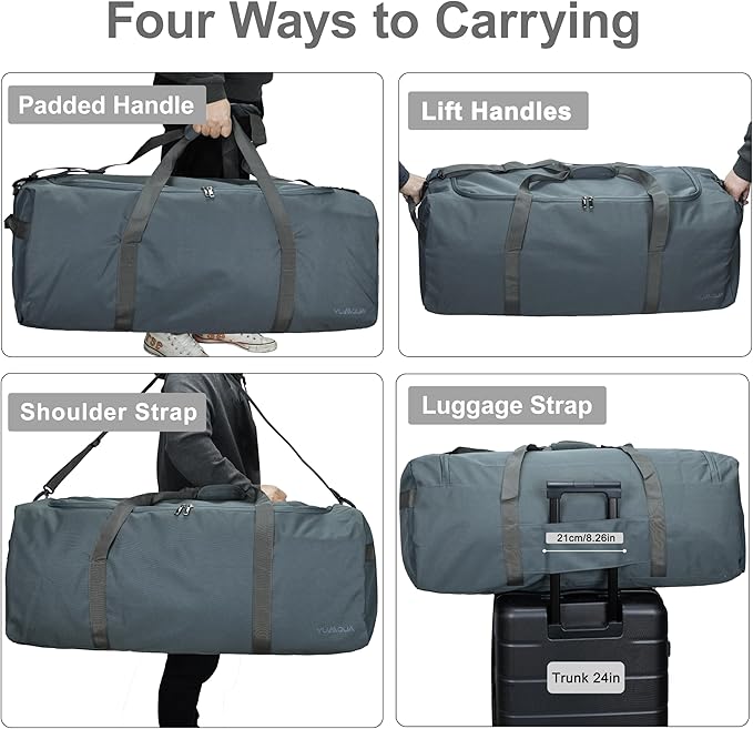 Large Duffle Bag for Travel, 100L Travel Bags for Men Extra Large Duffel Bag Water & Tear Resistant