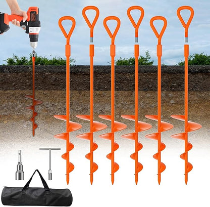 Phopich 18''/30" Long Ground Anchor, Heavy Duty Earth Anchors Ground Anchors Screw in Kit with