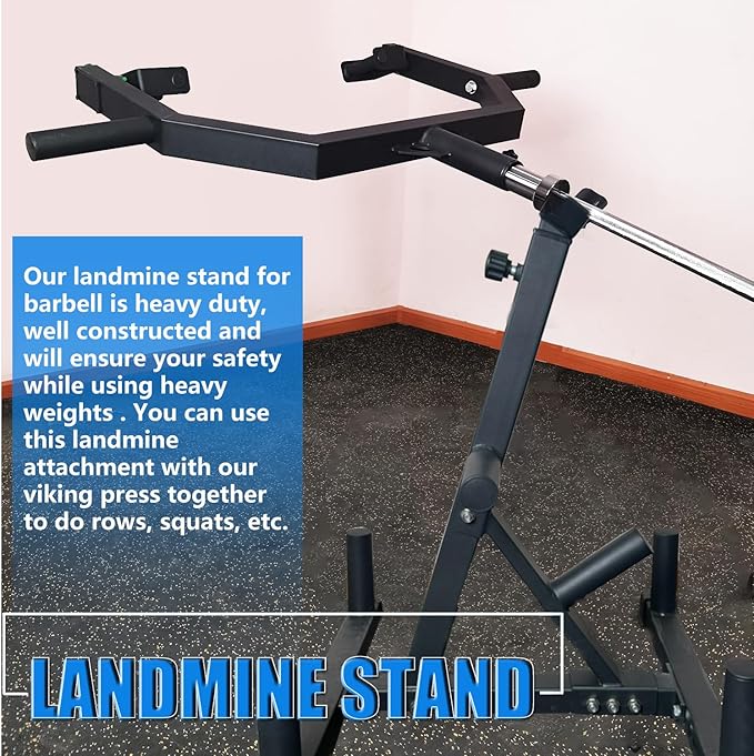 Viking Press Landmine Handle for 2-Inch Barbell, Hack Squat T-Bar Row Attachment Strength Training