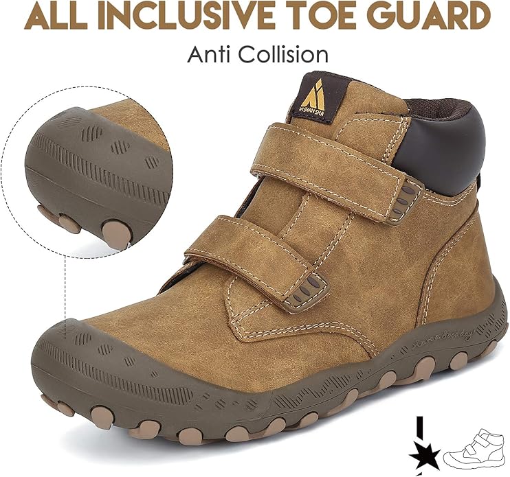 Mishansha Kids Hiking Boots Toddler Girls Boys Hiking Shoes Water-Resistant Anti-Collision Non-Slip