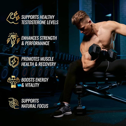 Testosterone Booster Supplement for Men - Natural Energy Enhancement Growth Builder Performance