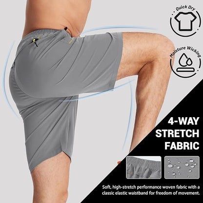 TACVASEN Men's Running Athletic Shorts 9" Quick Dry Workout Gym Shorts Lightweight Summer Shorts 3