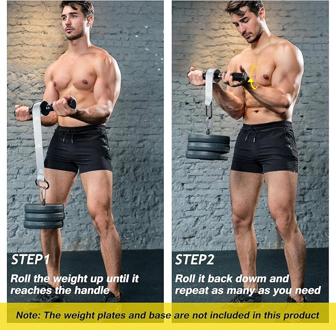 VAIIO Forearm Strengthener and Wrist Roller with Quick Locking Mechanism - Durable PVC Anti-Slip