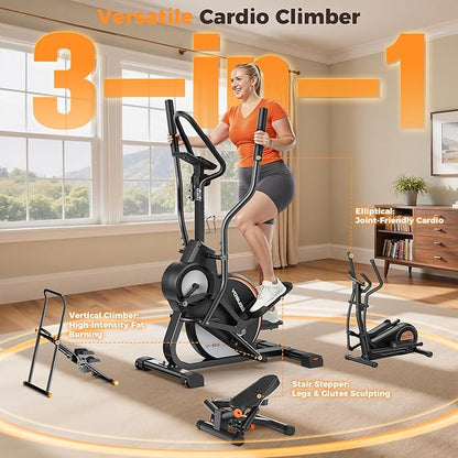 YOSUDA Elliptical Exercise Machine, 3-in-1 (Elliptical + Cardio Climber + Stair Stepper) Elliptical