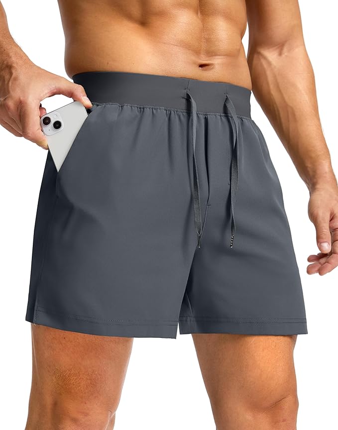 Men's Running Shorts with Zipper Pockets 9 Inch/ 7 Inch / 5 Inch Lightweight Quick Dry Gym Workout