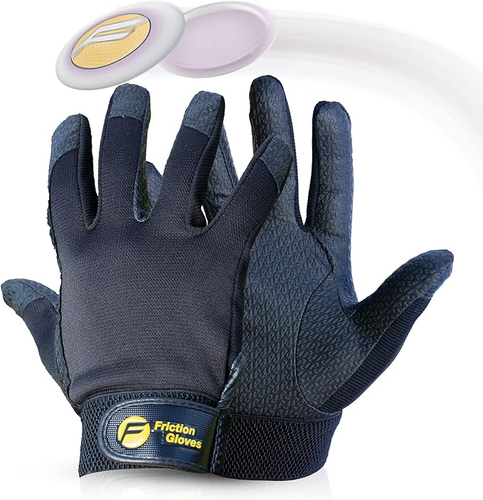 Disc Sports Gloves - Rubberized Palm and Fingers for Amazing Grip on All Your Throws - Perfect for