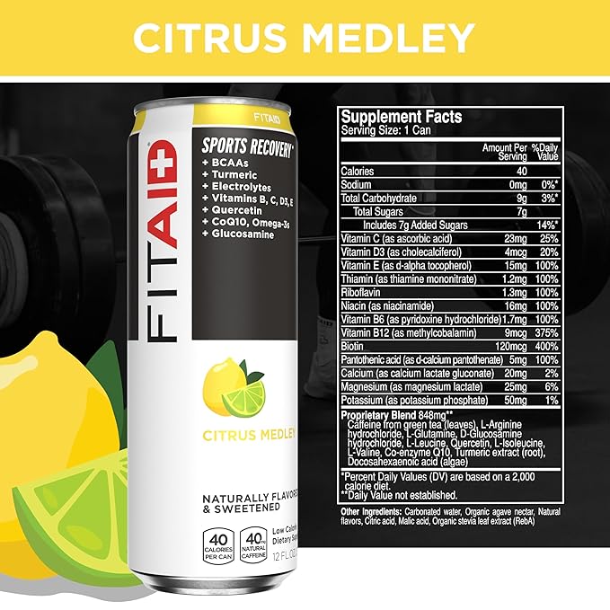 FITAID Recovery Blend, Variety Pack, BCAAs, Glucosamine, Electrolytes, Omega-3s, Green Tea, 100%