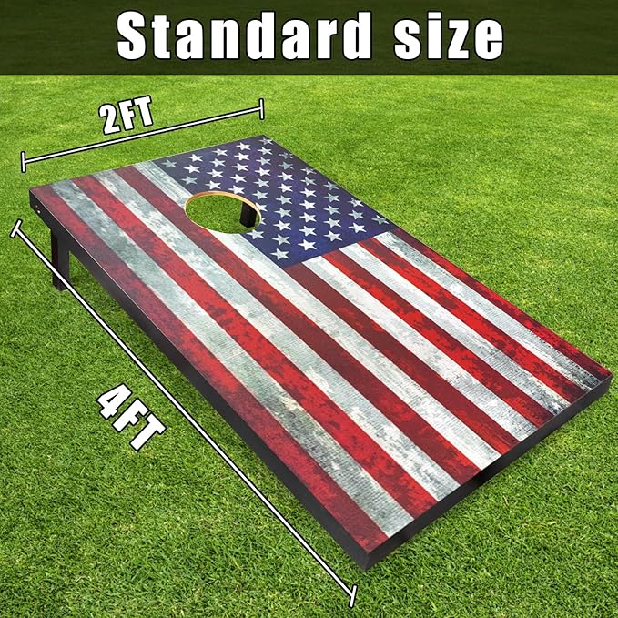 Cornhole Board Set with Carrying Bags & 8 Bean Bags Corn Hole Boards Bean Toss Game for Adults